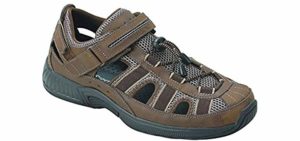 Orthofeet Men's Clearwater - Fisherman’s Sandal for Wide Feet