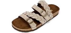 white mountain footbed sandals vs birkenstock