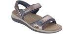 Orthofeet Women's Cambria - Sandal for Knee Pain