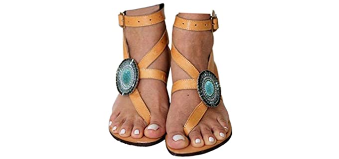 Hinyyrin Women's Cross Tie - Gladiator Sandal for the Beach