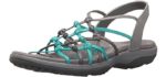 Skechers Women's Reggae Slim Forget Knotted - Closed Style Sandal for hammer Toes