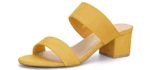 Allegra K Women's Dual Strap - Block Heel Sandals