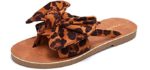 Fisace Women's Cute - Suede Leather Bow Top Sandal