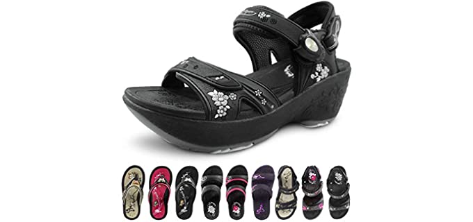 Gold Pigeon Women's Comfort Flip Flop - Platform Sandals