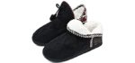 Coface Women's Boot - Knit Warm Slippers with Memory Foam