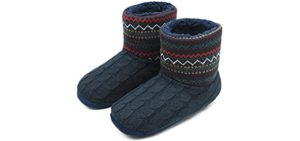 Coface Men's Boot - Knit Warm Slippers for Cold Feet