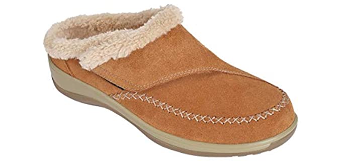 Orthofeet Women's Charlotte - Foot Support Slippers with and Adjustable Fit