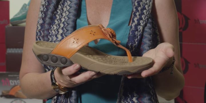 Showing a color brown sandal for high arches