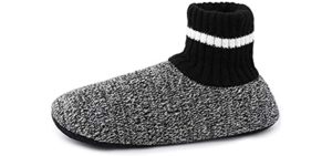 LongBay Men's Knit - Knit Boot Bootie Slippers