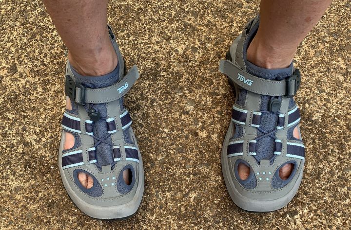 Testing the comfortability of the cycling sandals