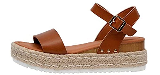 Cushionaire Women's Melissa - Wedge Sandals for Bunions