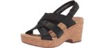 Clarks Women's Giselle - Beach Wedge Sandals for Bunions