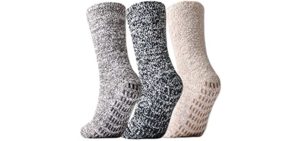 Jormat Women's Three Pairs - Knit Slipper Socks