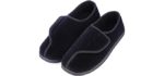 LongBay Men's Diabetic - Adjustable Slippers for Wide Feet