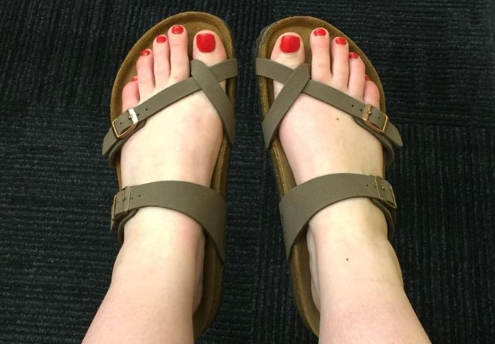 Wearing out the sandals to check if it's comfortable and did not cause irritation