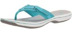 Clarks Women's Breeze - Flip Flops Sandals for Achilles Tendonitis