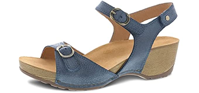 Dansko Women's Tricia - Wedge Sandals for Flat Feet