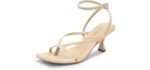 DREAM PAIRS Lace Up Heel - Square Toe Thong Ankle Strap