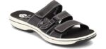 Clarks Women's Declan Ivy - Slide Sandal for Knee Pain