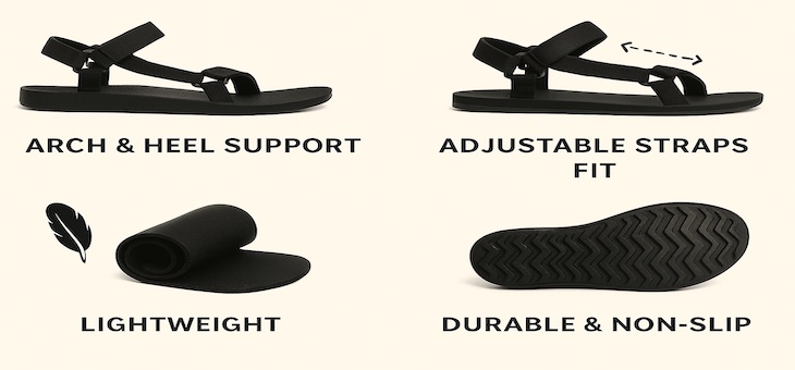 Hip Pain Best Sandals Features