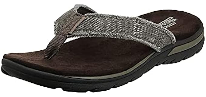Skechers Men's Bosnia - Memory Foam Flip Flop for Wide Feet