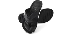 Zoksove Men's Arch Support - Memory Foam Flip Flops