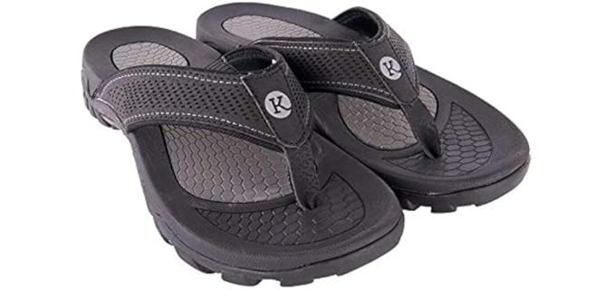 Kaiback Men's Drifter - Flip Flops for Walking Long Distances