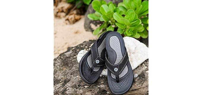 Kaiback Men's Drifter - Flip Flops for Walking Long Distances