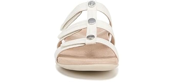 Vionic Women's Amber Pearl - Walking Slide Sandals for Flat Feet