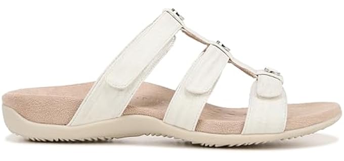 Vionic Women's Amber Pearl - Walking Slide Sandals for Flat Feet