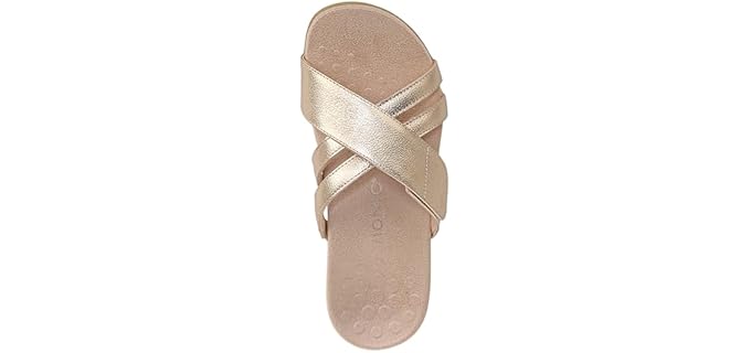 Vionic Women's Rest Zarie - Slide Sandals for Flat Feet