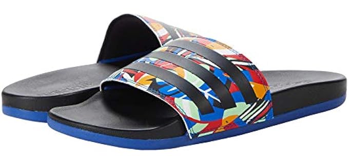 Adidas Women's Comfort Patterned - Slide Sandals 