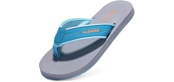Aleader Girl's Lightweight - Flip Flops for Kids