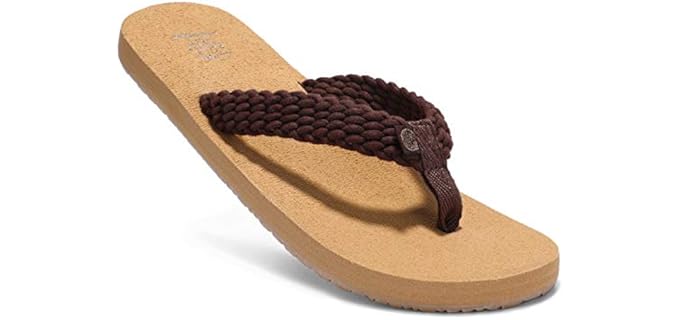 Aleader Women's Beach - Cork Flip Flops