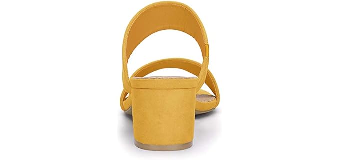 Allegra K Women's Dual Strap - Block Heel Sandals