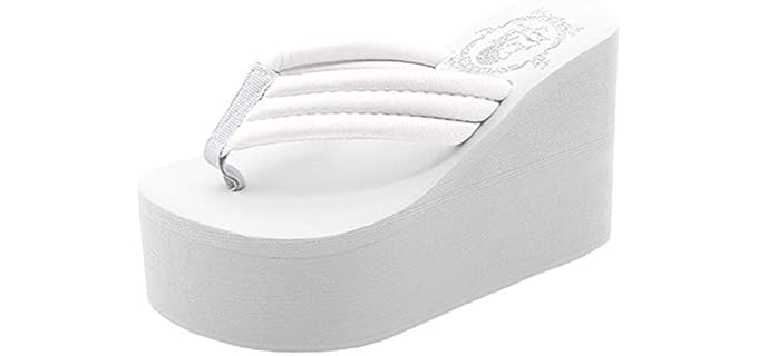 Always Pretty Women's High - Platform Flip Flops