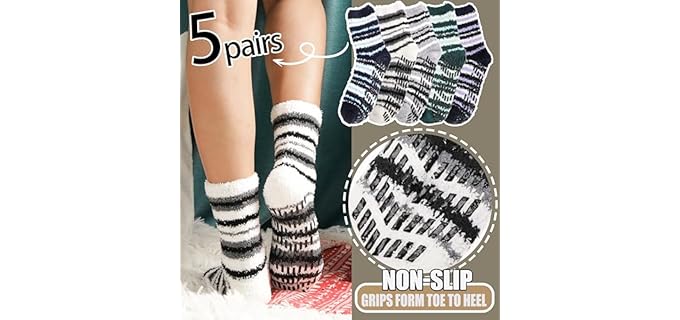 Antsang Men's Fuzzy - Slipper Socks