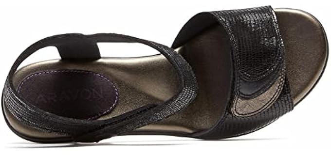 Aravon Women's Medici - Big Feet Dress Sandals