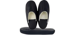 Artisan’s Bazaar Men's Leather - Leather Travel Slippers