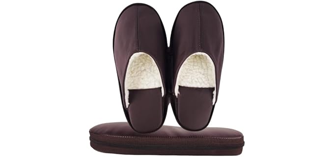 Artisan’s Bazaar Women's Leather - Leather Travel Slippers