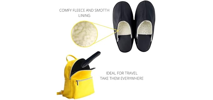 Artisan’s Bazaar Men's Leather - Leather Travel Slippers