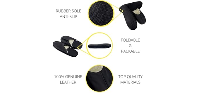 Artisan’s Bazaar Men's Leather - Leather Travel Slippers