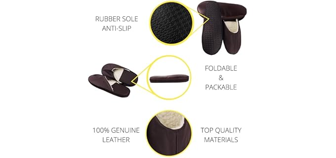 Artisan’s Bazaar Women's Leather - Leather Travel Slippers