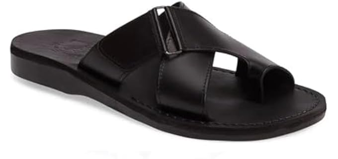 Jerusalem Sandals Men's Asher - Toe Loop Leather Sandals