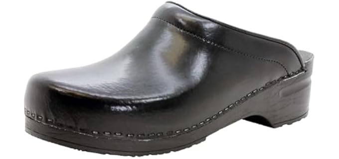 Bjork Men's Open Back - Swedish Leather Clogs 