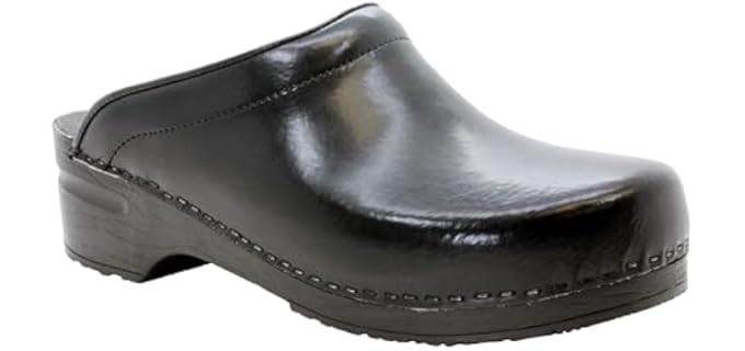 Bjork Men's Open Back - Swedish Leather Clogs 