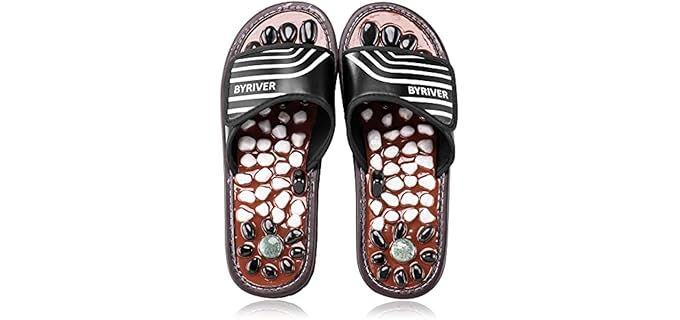 Byriver Men's Acupressure Stones - Massage Sandals