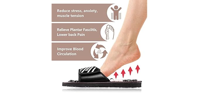 Byriver Men's Acupressure Stones - Massage Sandals