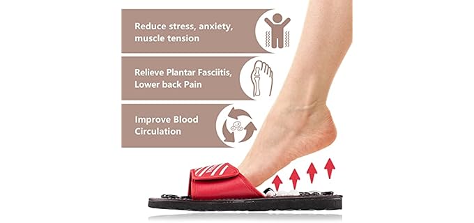 Byriver Women's Acupressure Stones - Massage Sandals