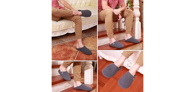 Cior Men's Memory Foam - Travel Slippers